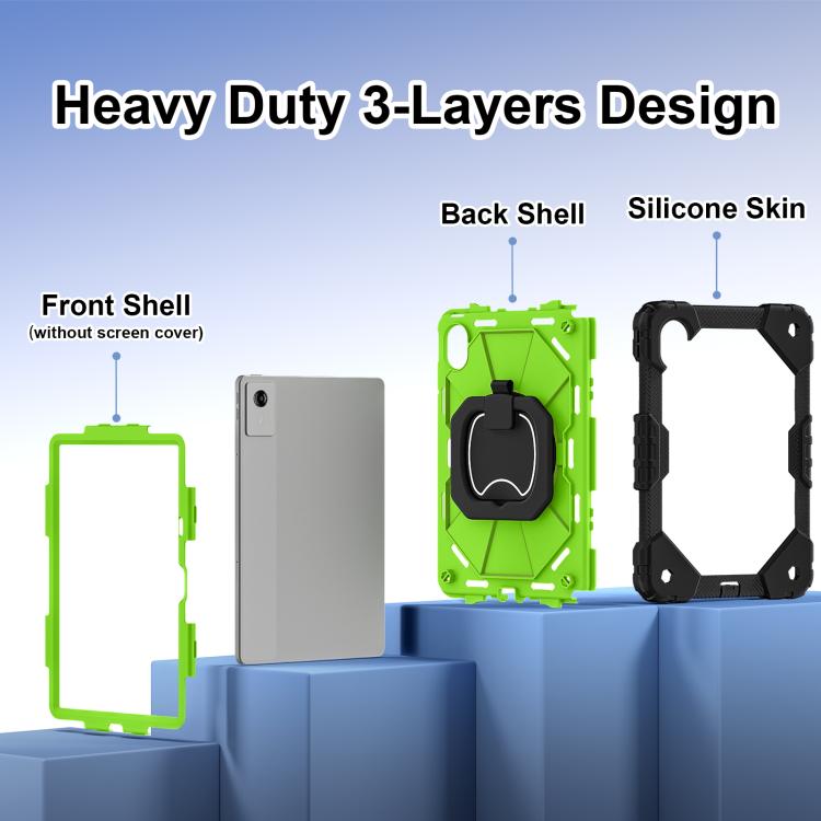 For Lenovo Ideal Tab 11 / Xiaoxin Pad 2025 Contrast Color Robot Silicone Hybrid PC Tablet Case