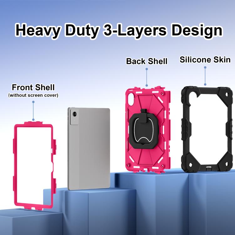 For Lenovo Ideal Tab 11 / Xiaoxin Pad 2025 Contrast Color Robot Silicone Hybrid PC Tablet Case