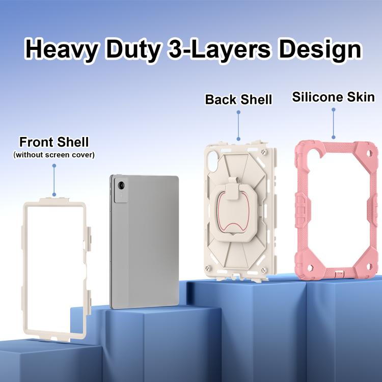 For Lenovo Ideal Tab 11 / Xiaoxin Pad 2025 Contrast Color Robot Silicone Hybrid PC Tablet Case