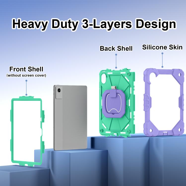 For Lenovo Ideal Tab 11 / Xiaoxin Pad 2025 Contrast Color Robot Silicone Hybrid PC Tablet Case