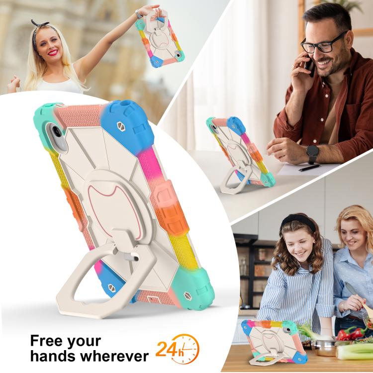 For Lenovo Ideal Tab 11 / Xiaoxin Pad 2025 Contrast Color Robot Silicone Hybrid PC Tablet Case
