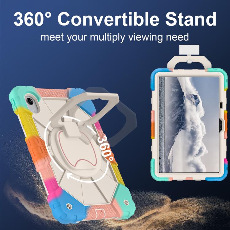 For Lenovo Ideal Tab 11 / Xiaoxin Pad 2025 Contrast Color Robot Silicone Hybrid PC Tablet Case