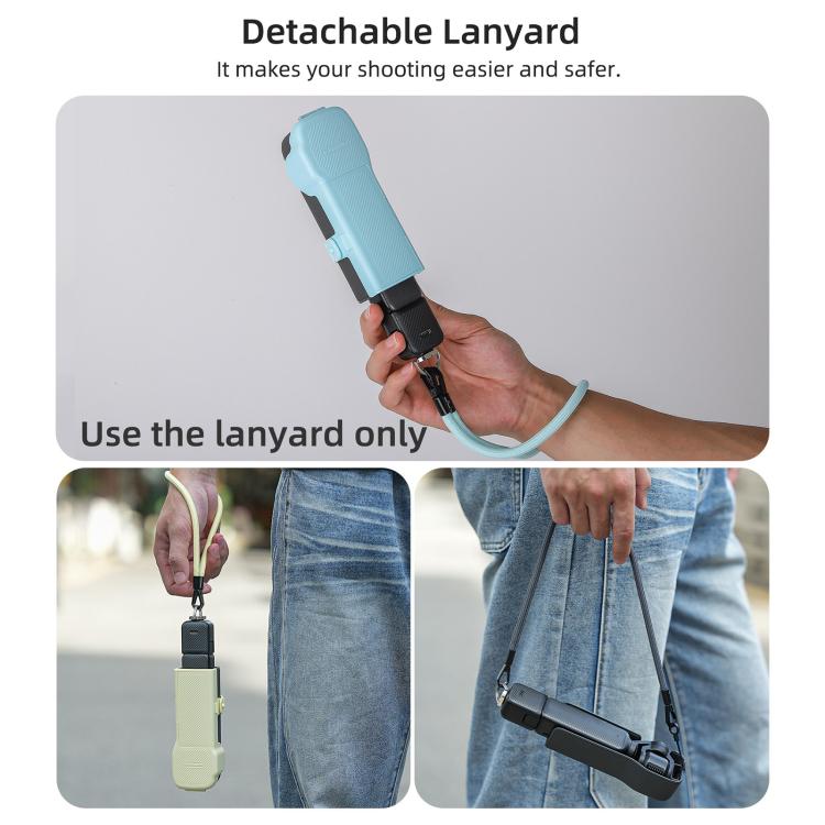 For DJI OSMO Pocket 3 Sunnylife Neck Crossbody Strap Hanging Sling Hands-free Anti-fall Rope 1/4 Screw Neck Lanyard Shoulder Strap