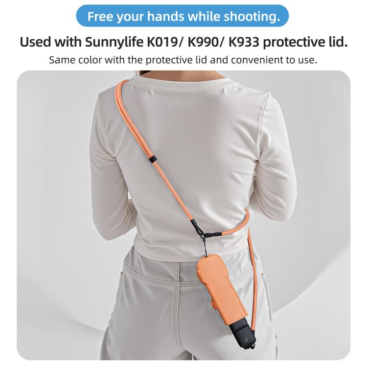For DJI OSMO Pocket 3 Sunnylife Neck Crossbody Strap Hanging Sling Hands-free Anti-fall Rope 1/4 Screw Neck Lanyard Shoulder Strap