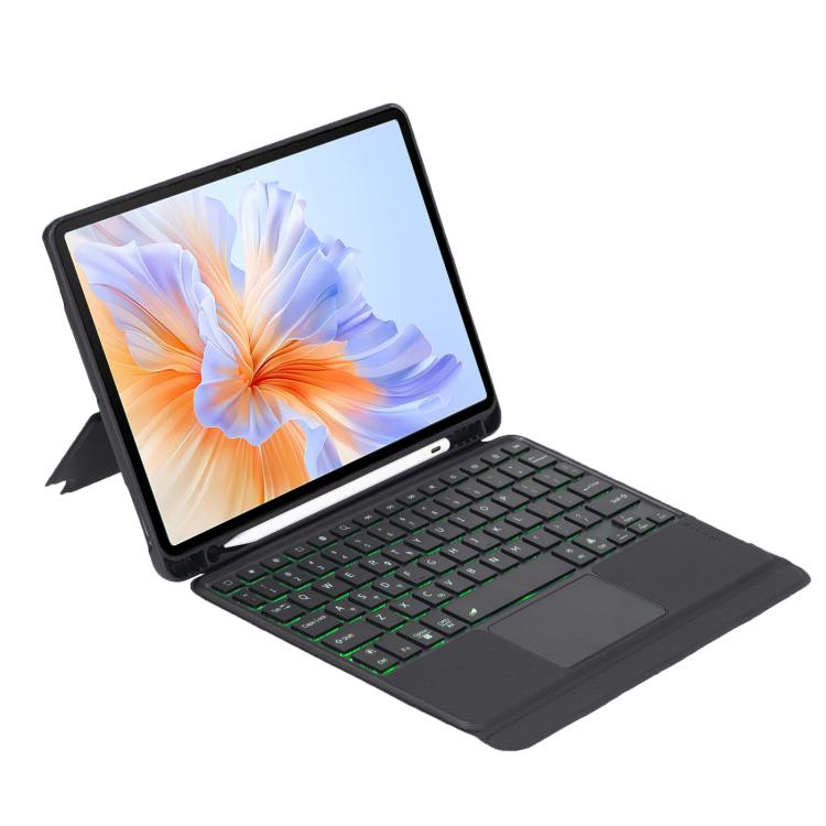 For Honor Pad V9 / Pad GT Detachable Backlit Bluetooth Keyboard Leather Case with Touchpad - Black
