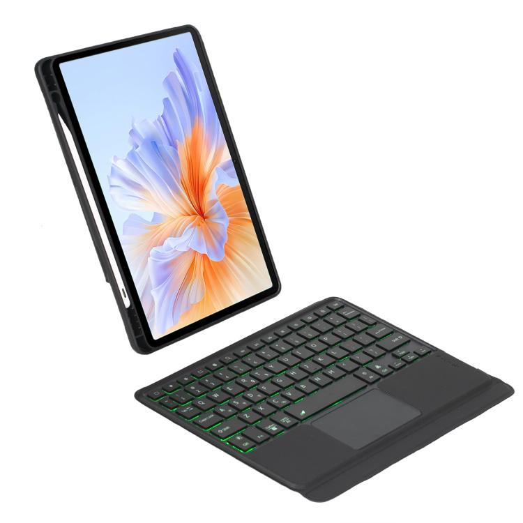 For Honor Pad V9 / Pad GT Detachable Backlit Bluetooth Keyboard Leather Case with Touchpad - Black