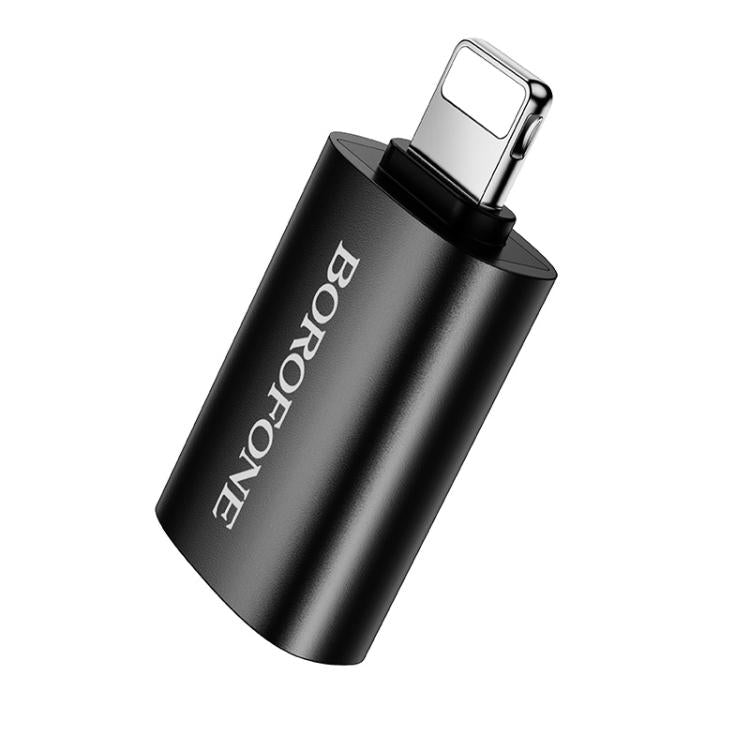 Borofone BV26 8 Pin Male to USB 2.0 Female OTG Adapter - Black