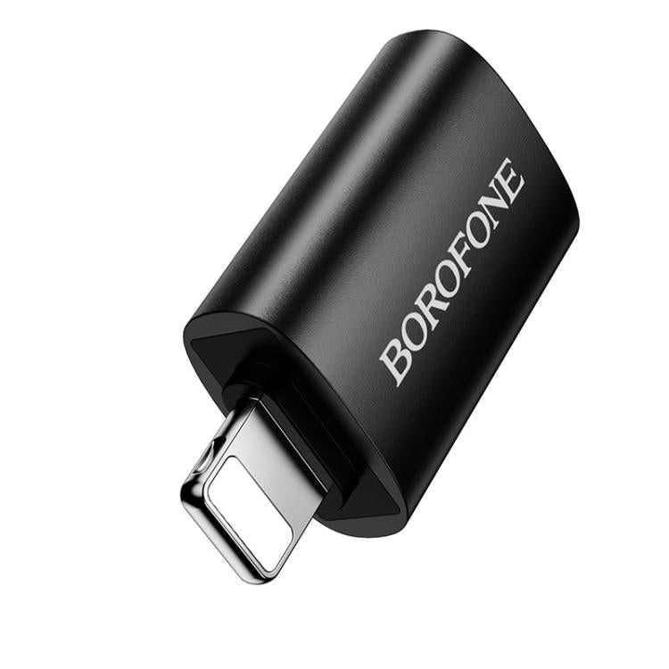 Borofone BV26 8 Pin Male to USB 2.0 Female OTG Adapter - Black