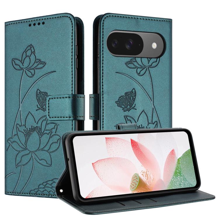 For Google Pixel 11 / 11 Pro Lotus Embossed Leather Phone Case with Lanyard