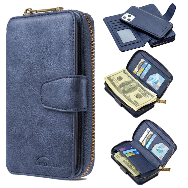 For iPhone 12 Pro Max Detachable Multifunctional Horizontal Flip Leather Case with Card Slots & Zipper Wallet & Photo Frame