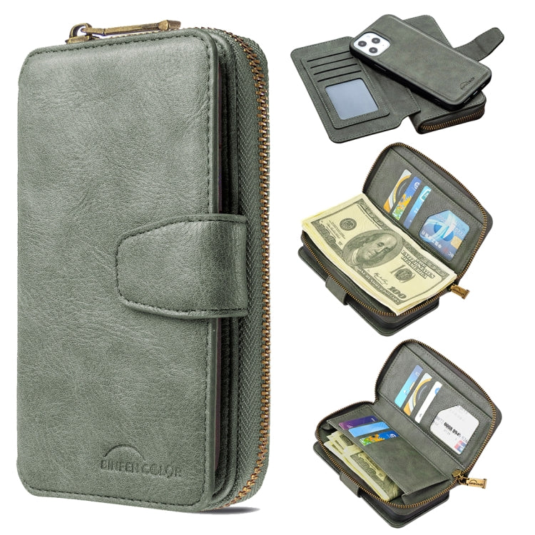For iPhone 12 Pro Max Detachable Multifunctional Horizontal Flip Leather Case with Card Slots & Zipper Wallet & Photo Frame