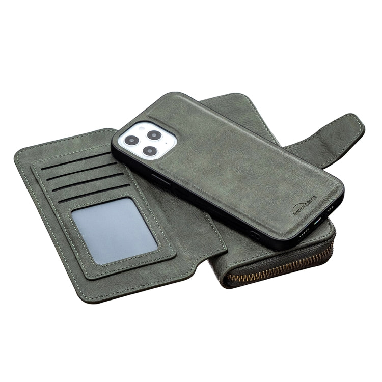 For iPhone 12 Pro Max Detachable Multifunctional Horizontal Flip Leather Case with Card Slots & Zipper Wallet & Photo Frame