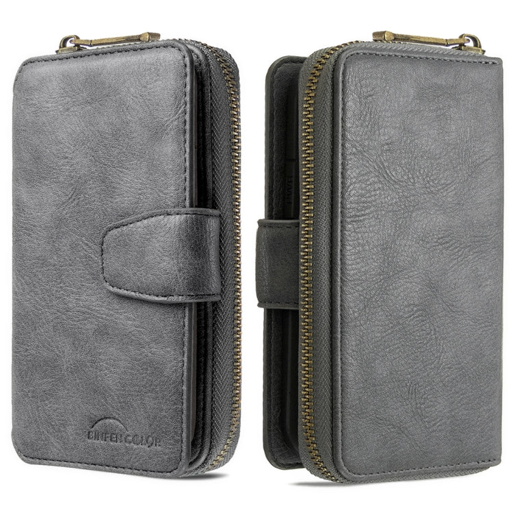 For iPhone 12 / 12 Pro Detachable Multifunctional Horizontal Flip Leather Case with Card Slots & Zipper Wallet & Photo Frame