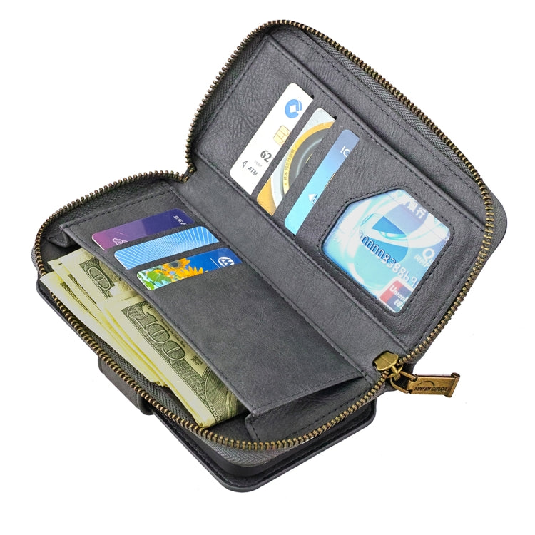 For iPhone 12 / 12 Pro Detachable Multifunctional Horizontal Flip Leather Case with Card Slots & Zipper Wallet & Photo Frame