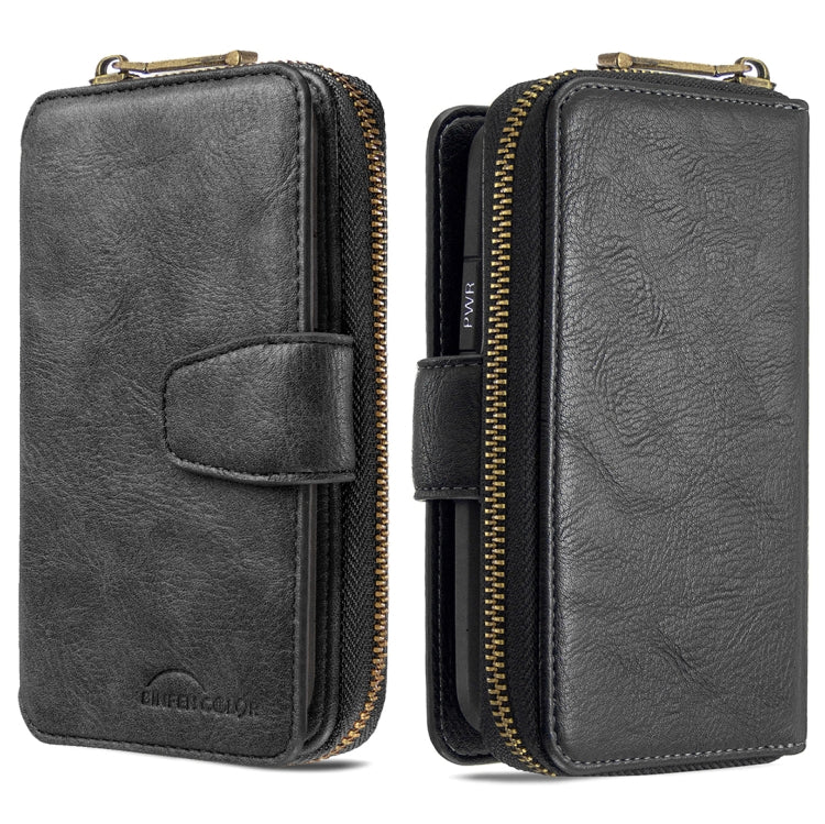 For iPhone 12 / 12 Pro Detachable Multifunctional Horizontal Flip Leather Case with Card Slots & Zipper Wallet & Photo Frame