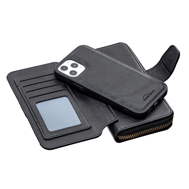 For iPhone 12 / 12 Pro Detachable Multifunctional Horizontal Flip Leather Case with Card Slots & Zipper Wallet & Photo Frame