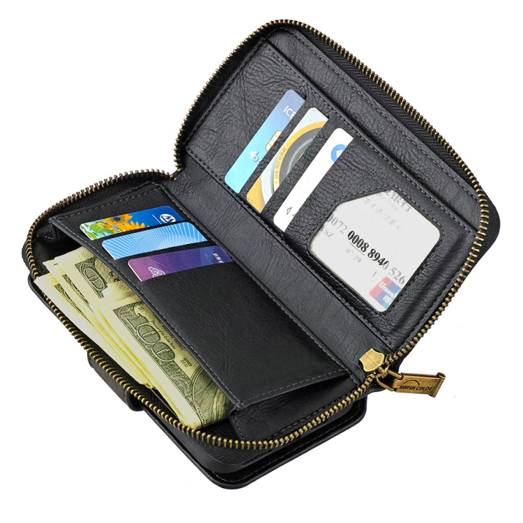 For iPhone 12 / 12 Pro Detachable Multifunctional Horizontal Flip Leather Case with Card Slots & Zipper Wallet & Photo Frame