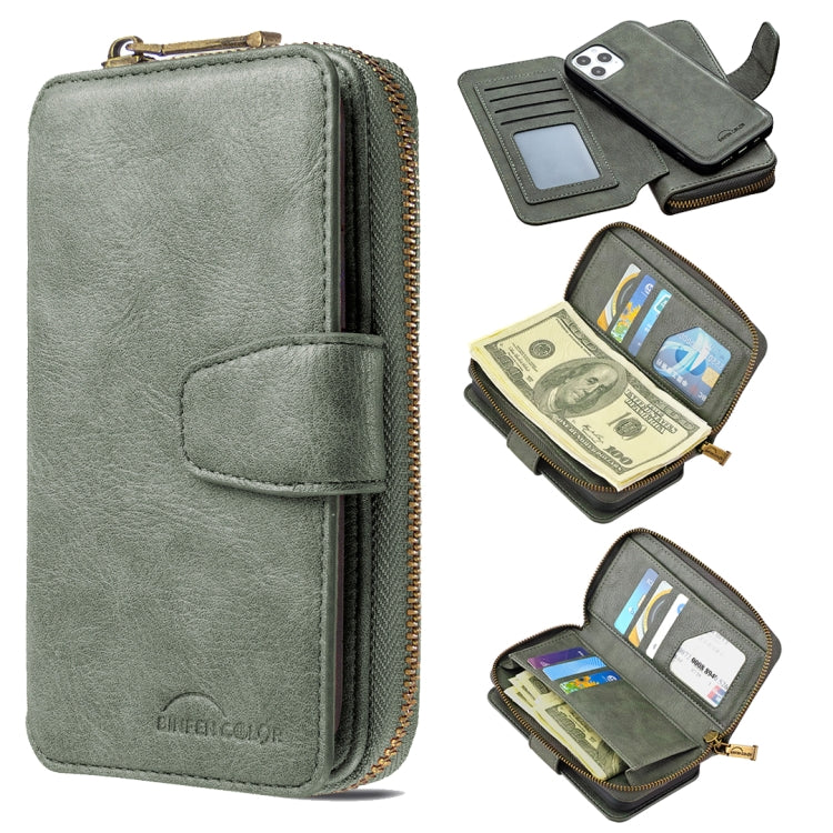 For iPhone 12 / 12 Pro Detachable Multifunctional Horizontal Flip Leather Case with Card Slots & Zipper Wallet & Photo Frame