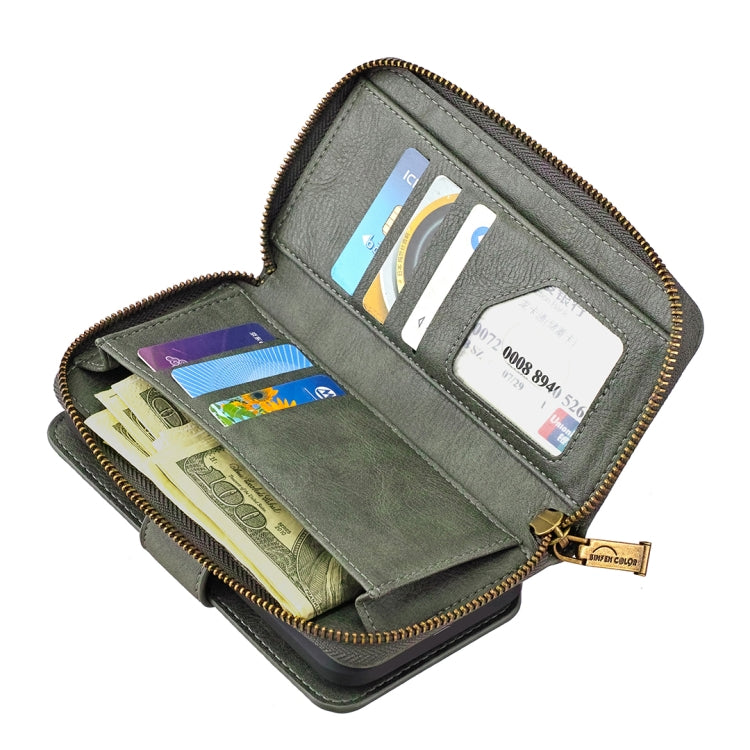 For iPhone 12 / 12 Pro Detachable Multifunctional Horizontal Flip Leather Case with Card Slots & Zipper Wallet & Photo Frame