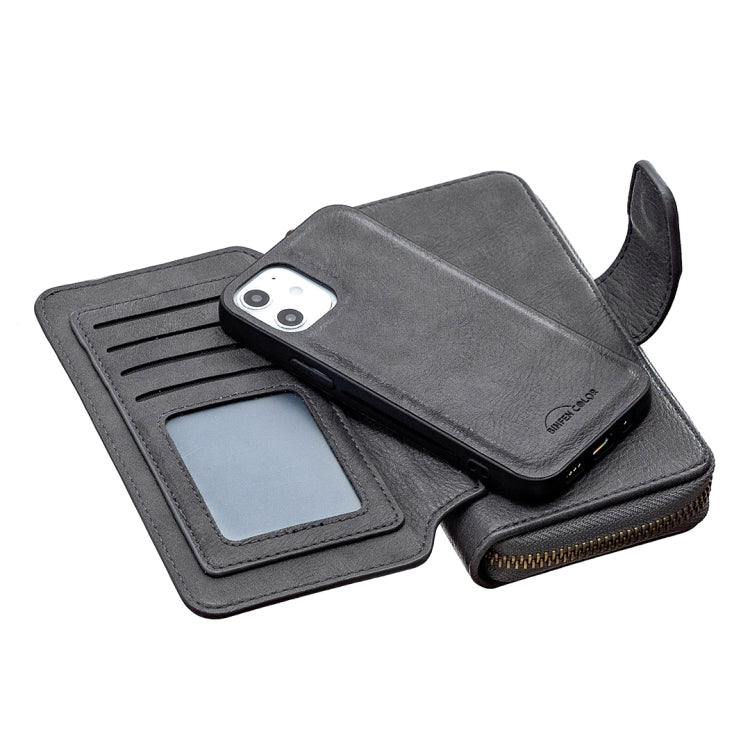 For iPhone 12 mini Detachable Multifunctional Horizontal Flip Leather Case with Card Slots & Zipper Wallet & Photo Frame