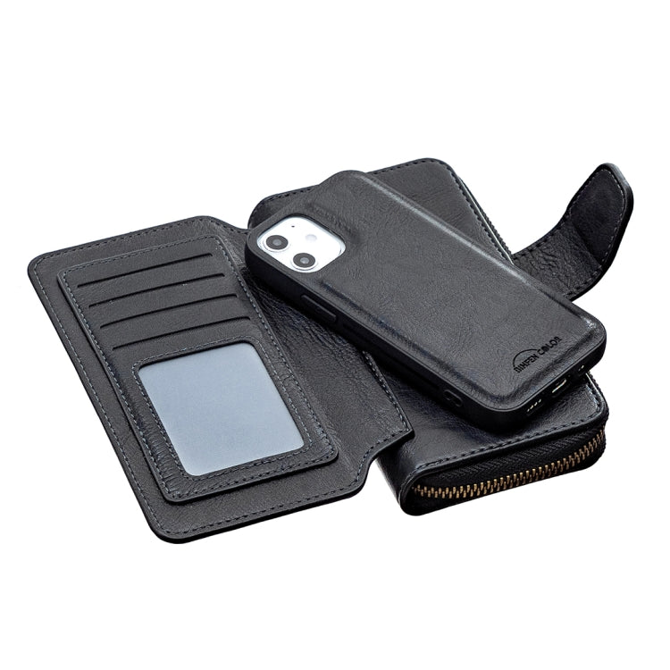 For iPhone 12 mini Detachable Multifunctional Horizontal Flip Leather Case with Card Slots & Zipper Wallet & Photo Frame