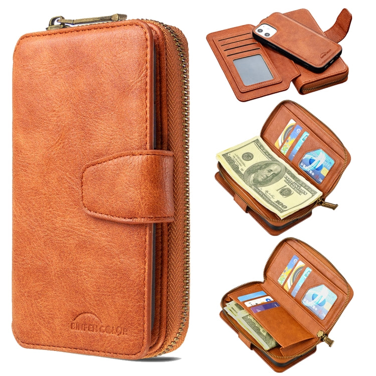 For iPhone 12 mini Detachable Multifunctional Horizontal Flip Leather Case with Card Slots & Zipper Wallet & Photo Frame
