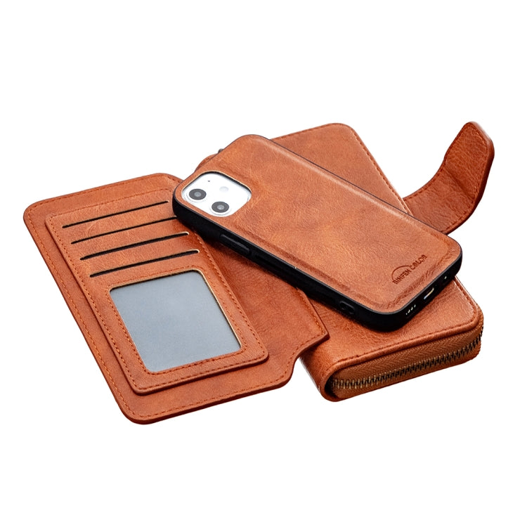 For iPhone 12 mini Detachable Multifunctional Horizontal Flip Leather Case with Card Slots & Zipper Wallet & Photo Frame