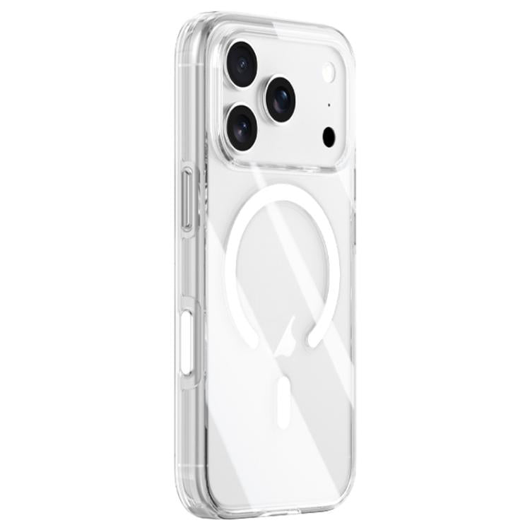 For iPhone 17 Pro ZGA Magsafe Metal AI Buttons Clear PC Hybrid TPU Phone Case - Transparent