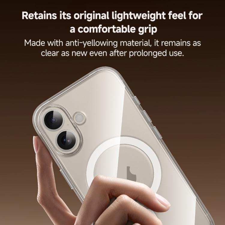 For iPhone 17 Pro Max ZGA Magsafe Metal AI Buttons Clear PC Hybrid TPU Phone Case - Transparent