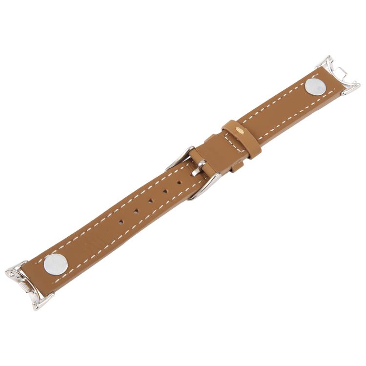 For Xiaomi Smart Band 10 / 9 / 8 Rivet Camellia Skin Feel Microfiber Leather Watch Band