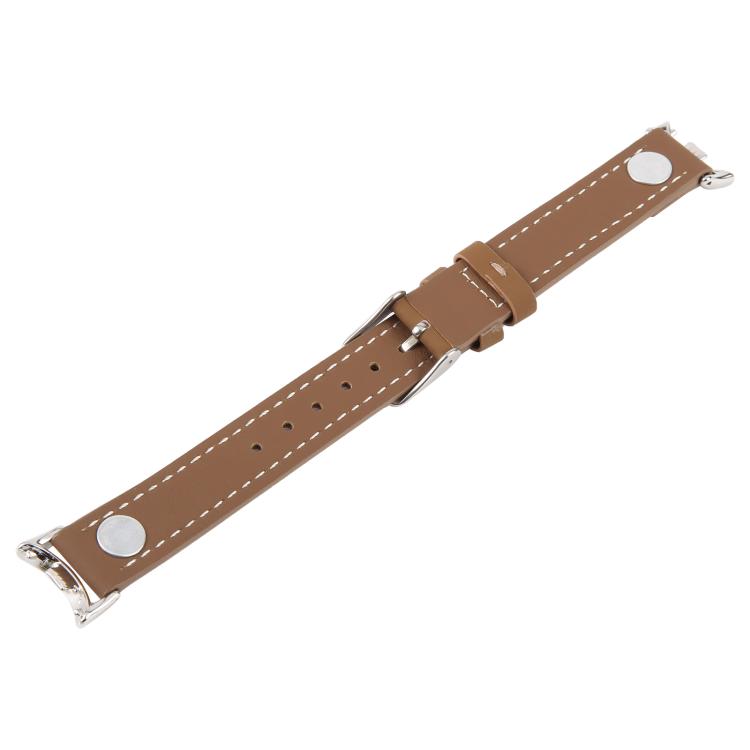 For Xiaomi Smart Band 10 / 9 / 8 Rivet Camellia Skin Feel Microfiber Leather Watch Band