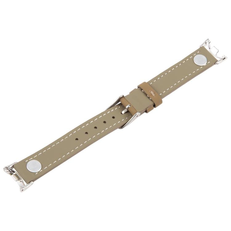 For Xiaomi Smart Band 10 / 9 / 8 Rivet Camellia Skin Feel Microfiber Leather Watch Band