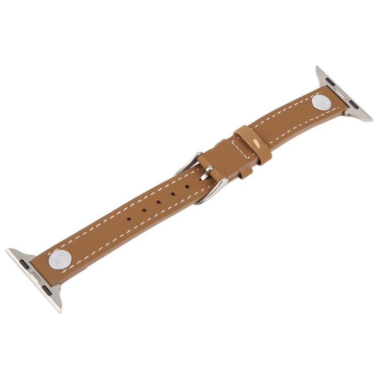 For Apple Watch 46mm / 49mm / 45mm / 44mm Rivet Camellia Skin Feel Microfiber Leather Watch Band