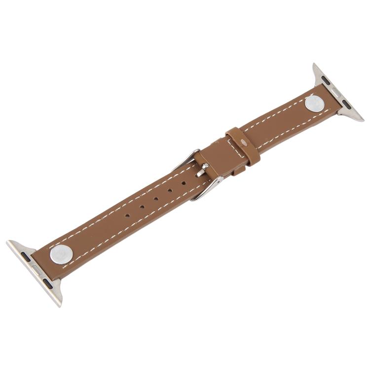 For Apple Watch 46mm / 49mm / 45mm / 44mm Rivet Camellia Skin Feel Microfiber Leather Watch Band