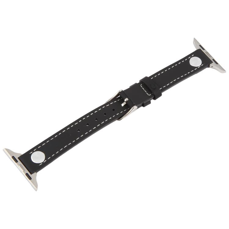 For Apple Watch 46mm / 49mm / 45mm / 44mm Rivet Camellia Skin Feel Microfiber Leather Watch Band