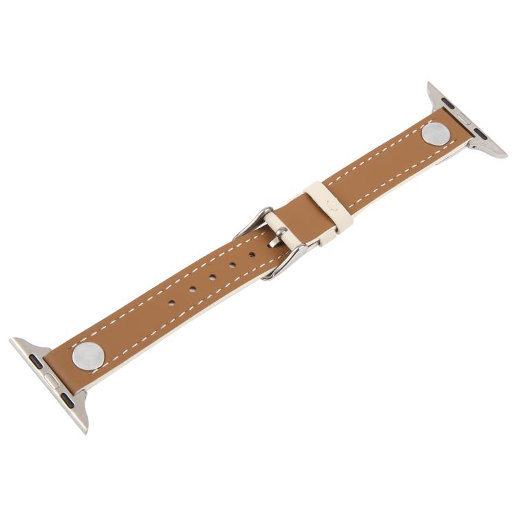 For Apple Watch 42mm / 41mm / 40mm / 38mm Rivet Camellia Skin Feel Microfiber Leather Watch Band