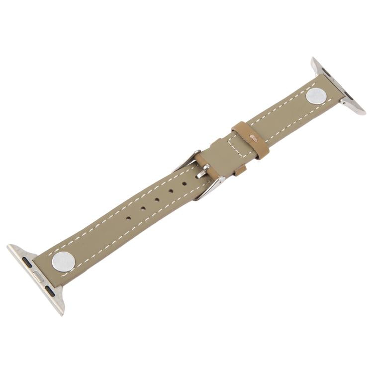 For Apple Watch 42mm / 41mm / 40mm / 38mm Rivet Camellia Skin Feel Microfiber Leather Watch Band