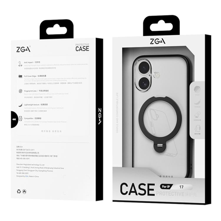 For iPhone Air ZGA 360 Pivot Holder Magsafe PC Hybrid TPU Phone Case