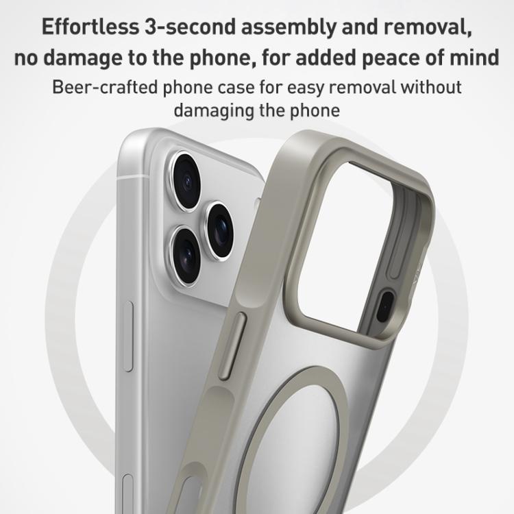 For iPhone 17 Pro Max ZGA Matte Clear Magsafe PC Hybrid TPU Phone Case