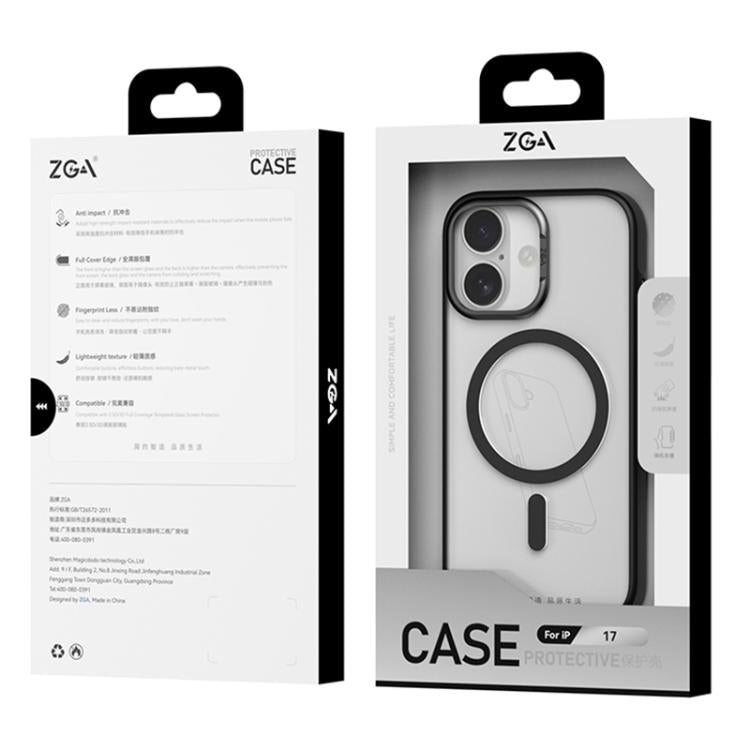 For iPhone 17 Pro Max ZGA Matte Clear Magsafe PC Hybrid TPU Phone Case