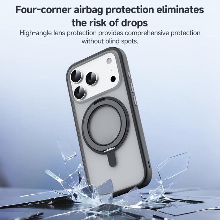 For iPhone 17 Pro Max ZGA Feitian 360 Rotation Holder Magsafe PC Hybrid TPU Phone Case