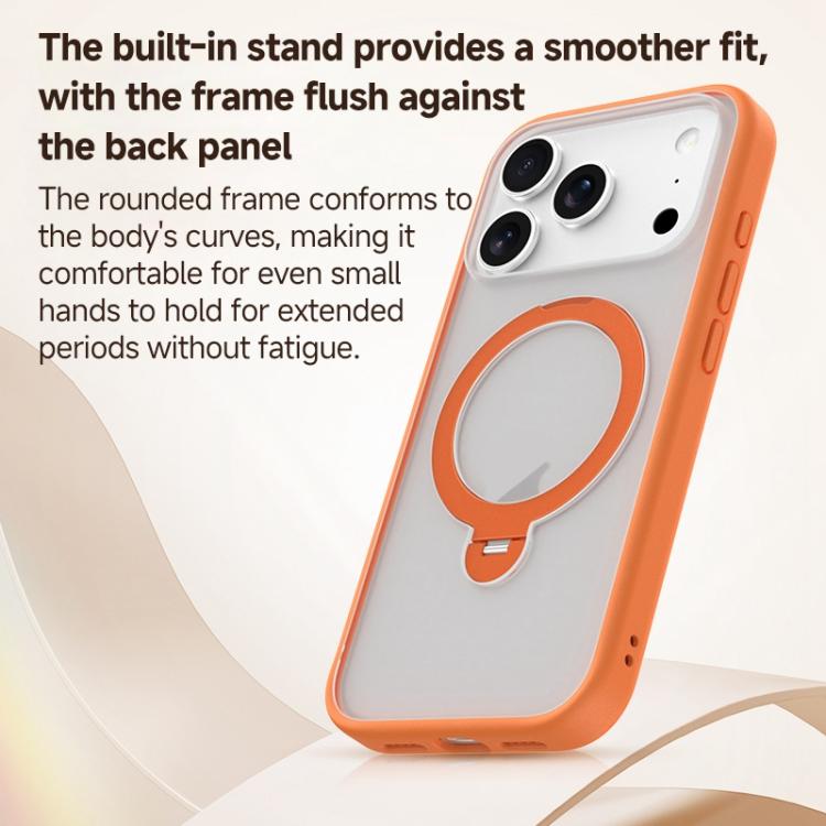 For iPhone 17 Pro Max ZGA 360 Pivot Holder Magsafe PC Hybrid TPU Phone Case