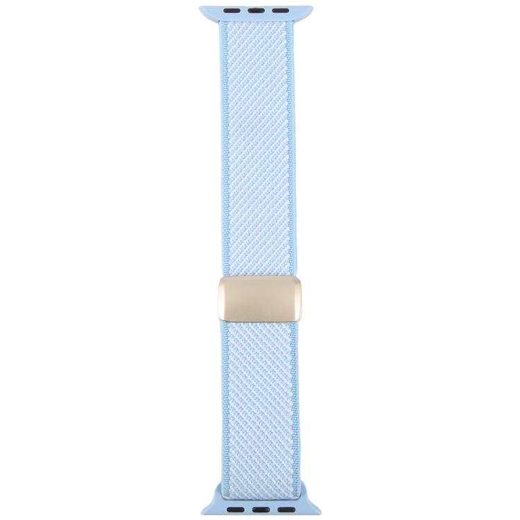 For Apple Watch 46mm / 49mm / 45mm / 44mm Twill Two Color Elastic Nylon Magnetic Buckle Watch Band