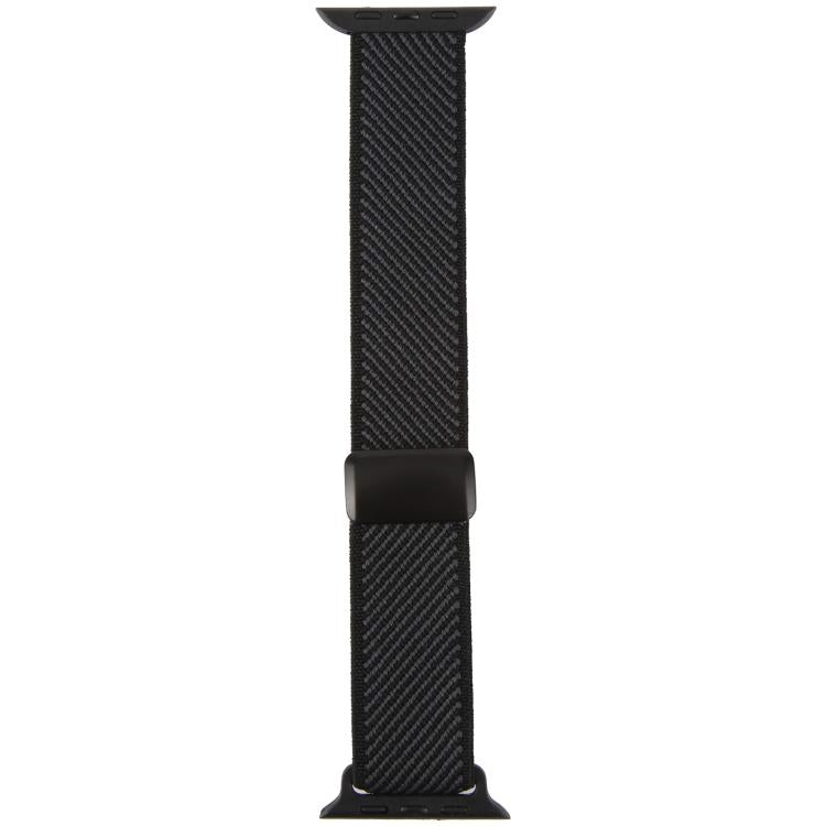 For Apple Watch 46mm / 49mm / 45mm / 44mm Twill Two Color Elastic Nylon Magnetic Buckle Watch Band