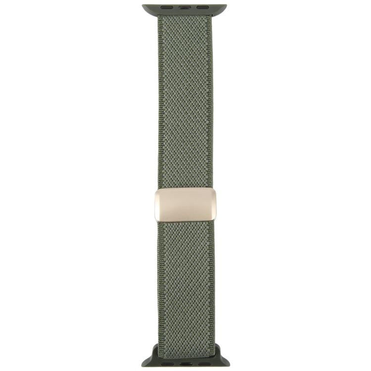 For Apple Watch 46mm / 49mm / 45mm / 44mm Twill Two Color Elastic Nylon Magnetic Buckle Watch Band