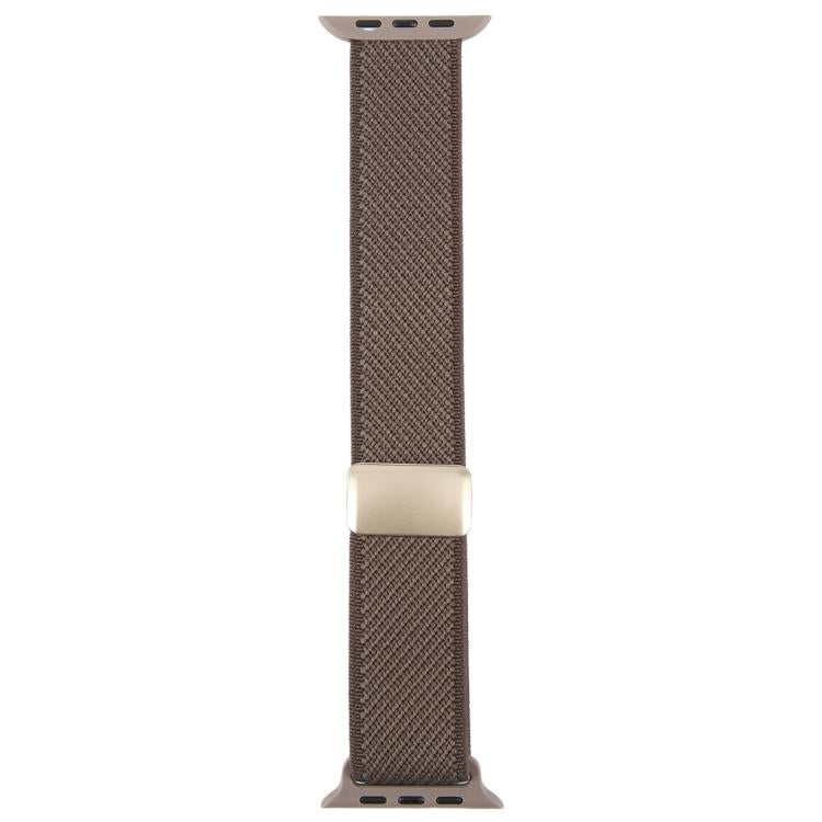 For Apple Watch 46mm / 49mm / 45mm / 44mm Twill Two Color Elastic Nylon Magnetic Buckle Watch Band
