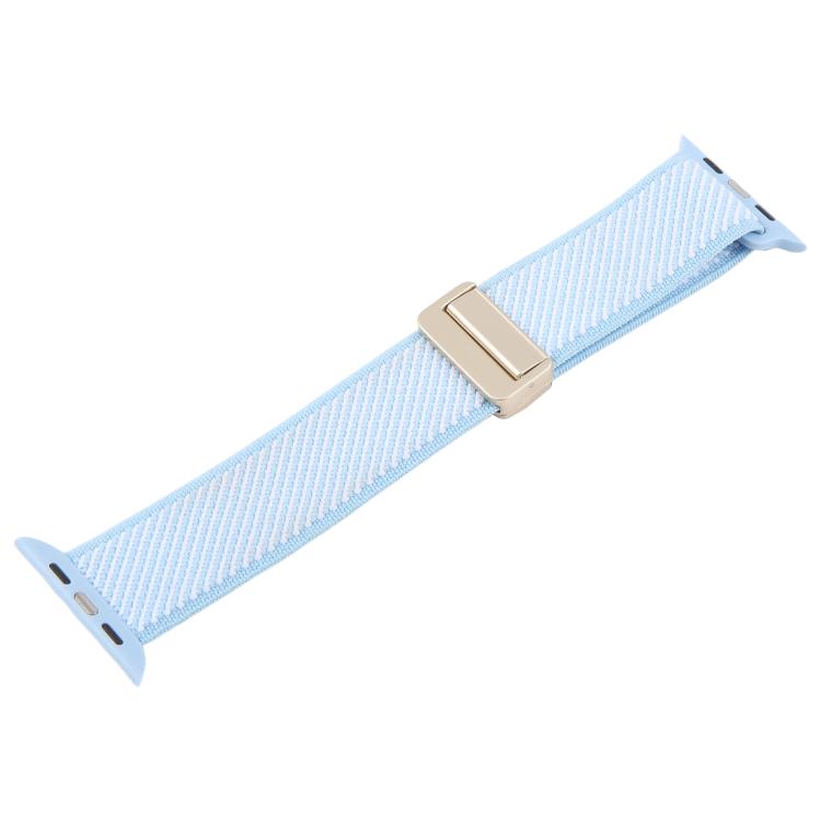 For Apple Watch 42mm / 41mm / 40mm / 38mm Twill Two Color Elastic Nylon Magnetic Buckle Watch Band
