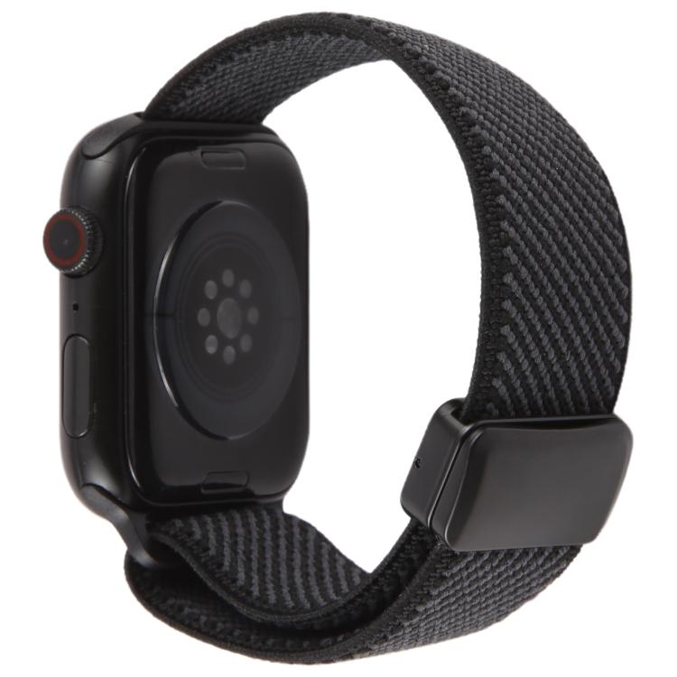 For Apple Watch 42mm / 41mm / 40mm / 38mm Twill Two Color Elastic Nylon Magnetic Buckle Watch Band