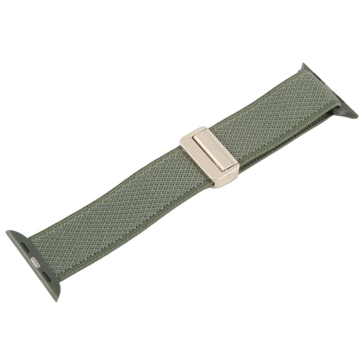 For Apple Watch 42mm / 41mm / 40mm / 38mm Twill Two Color Elastic Nylon Magnetic Buckle Watch Band