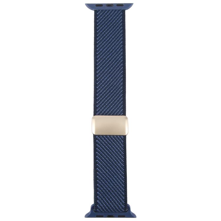 For Apple Watch 42mm / 41mm / 40mm / 38mm Twill Two Color Elastic Nylon Magnetic Buckle Watch Band